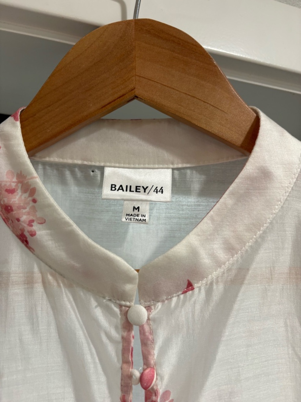 Bailey 44 Sheer White Blouse with Pink Floral Print - Picture 4 of 8